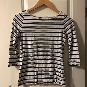 Black and White Striped Women's Top